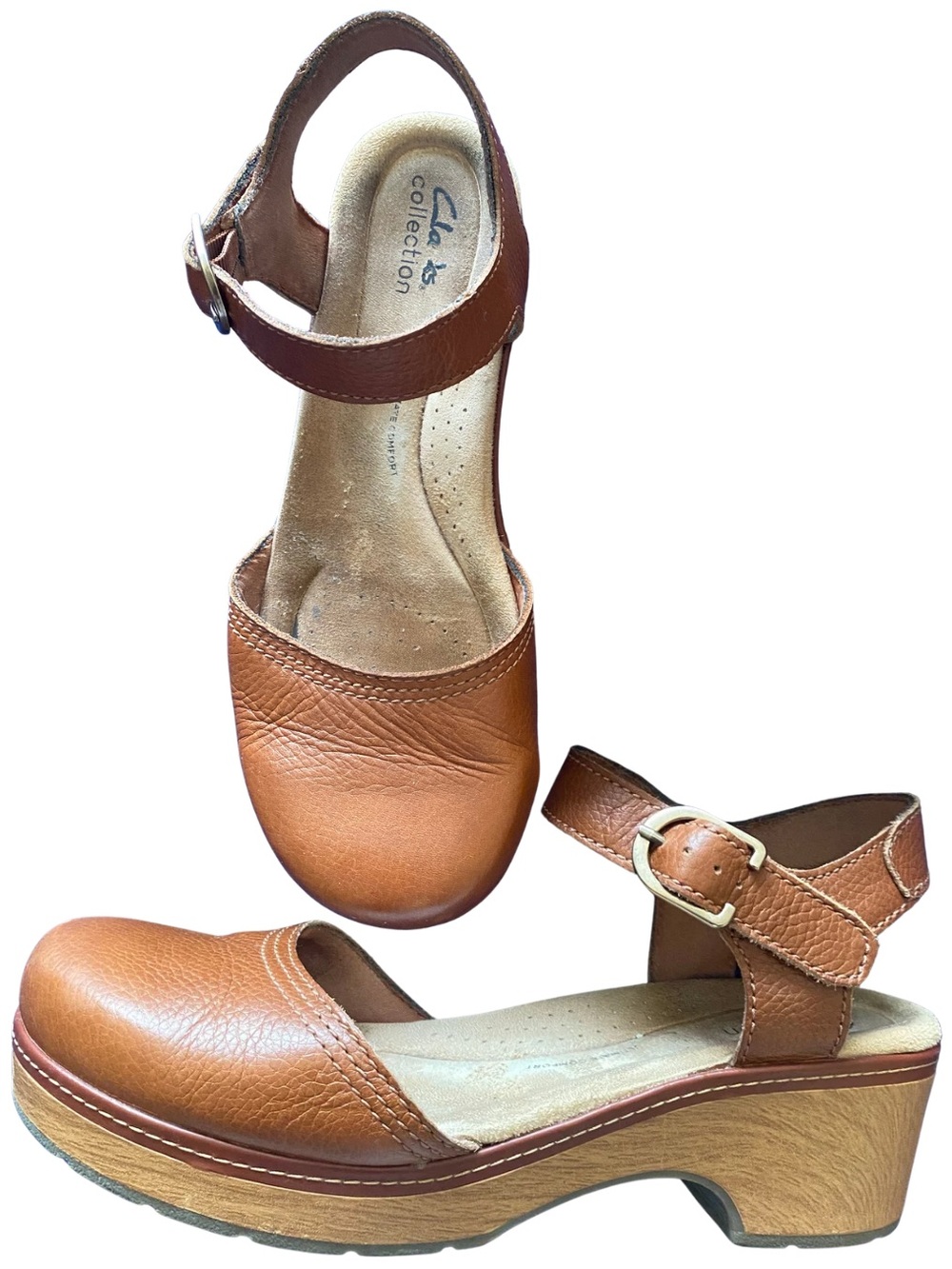 Clarks Leather Clog Sandals